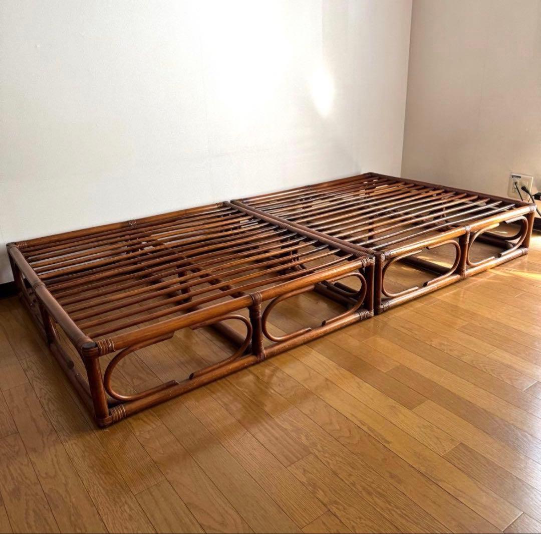 籐　ラタン　シングルベッド