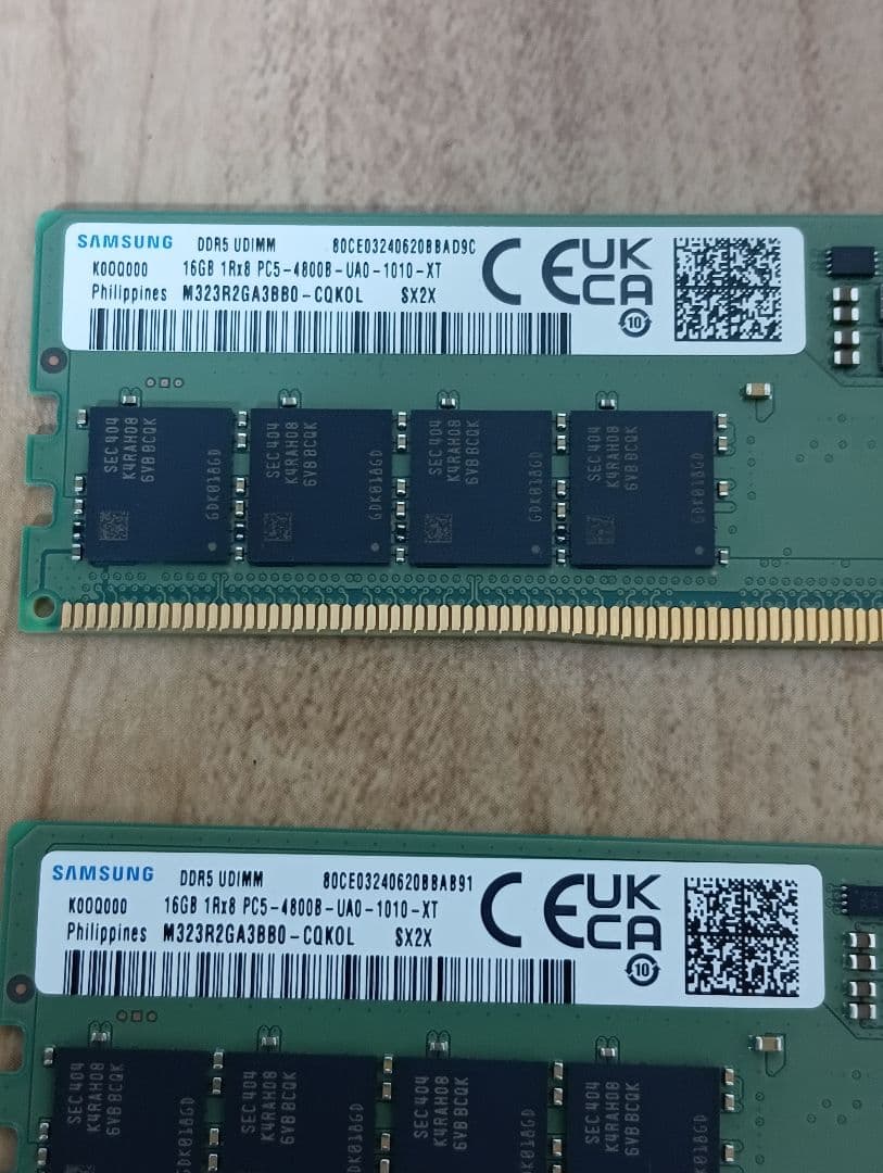 メモリ Samsung DDR5 16GB 2枚セット