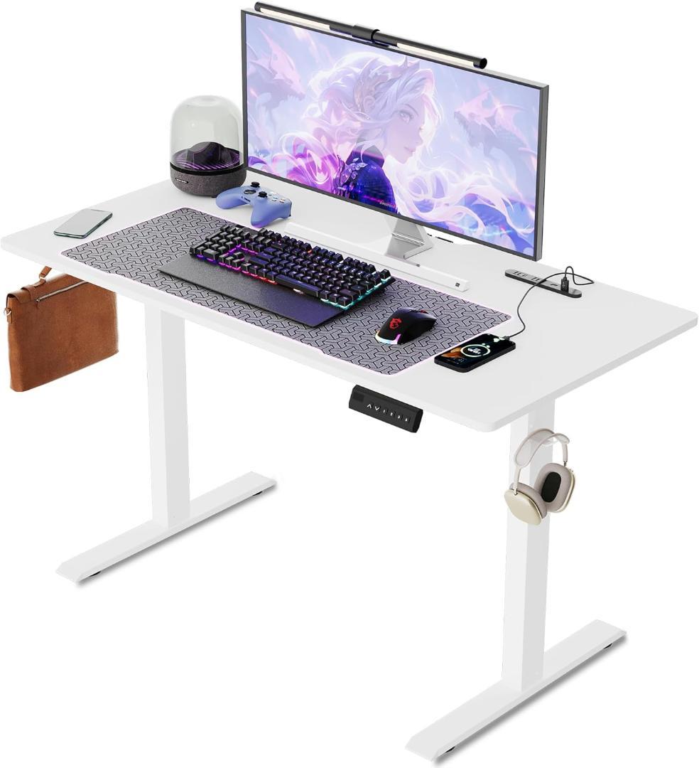 電動昇降式デスク✨高さメモリー機能✨USB・コンセント付✨120x60cm