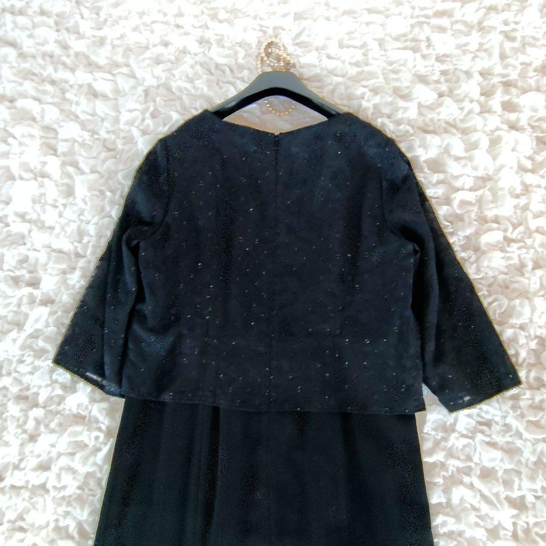 極美品　東京ソワール　13号　Rifanne　ロング丈ワンピース　レース