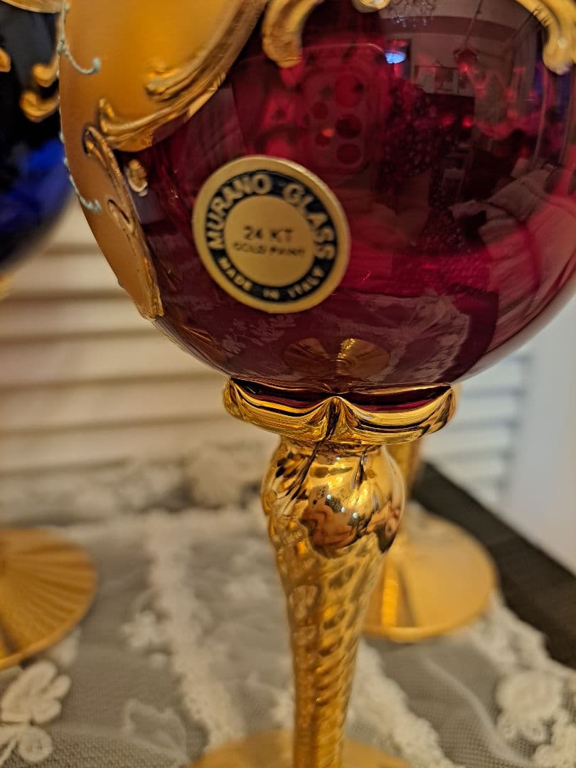 【未使用】ベネチアングラス ワイングラス/シャンパングラス 4個セット