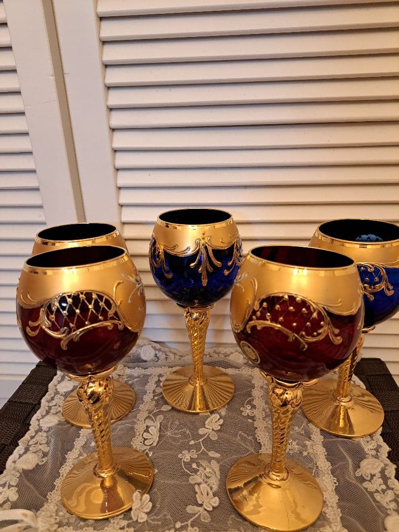 【未使用】ベネチアングラス ワイングラス/シャンパングラス 4個セット