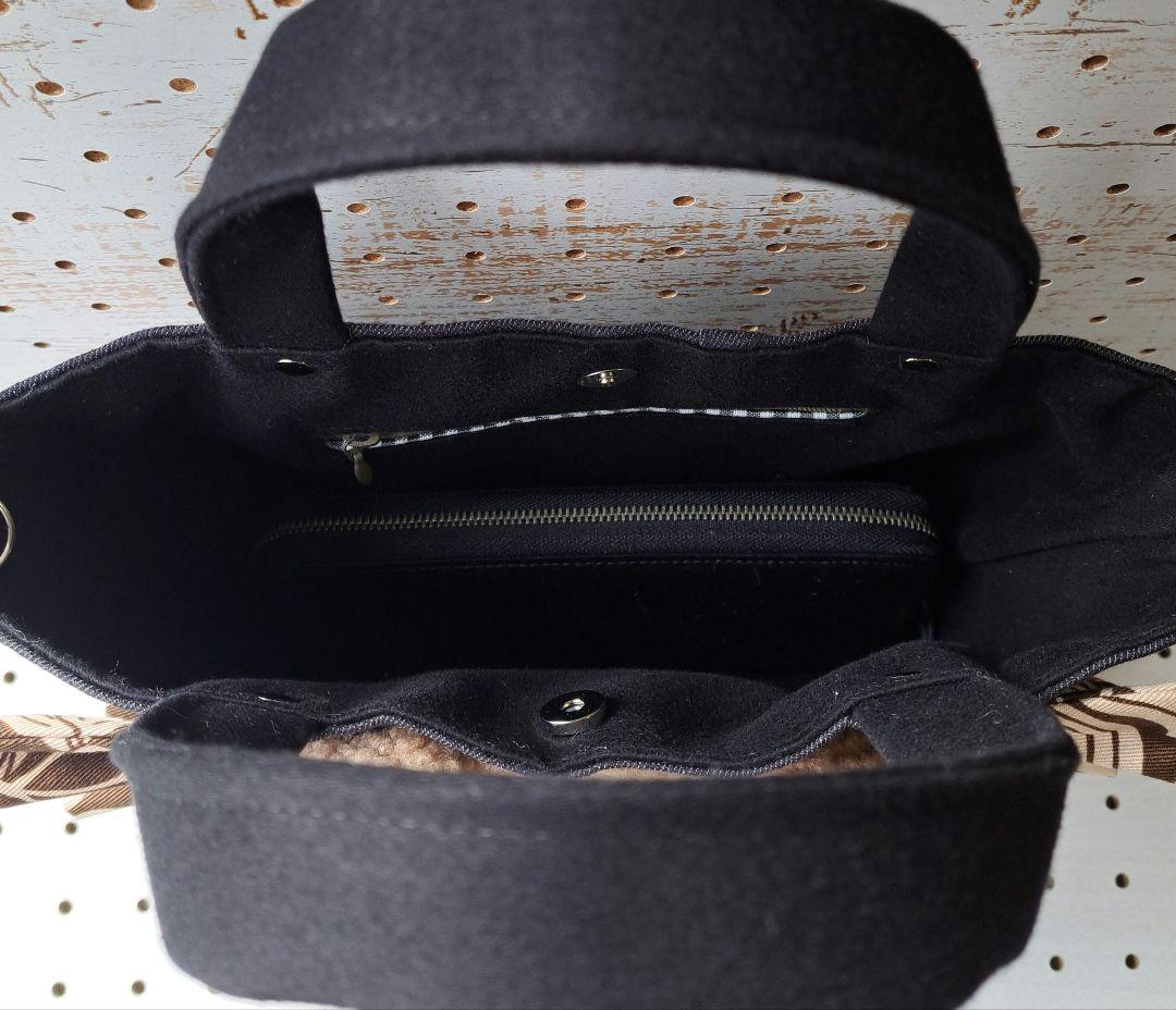 黒*こ様 コヤンイサムチョン　バミ　デニムリメイクフリルトートバッグ