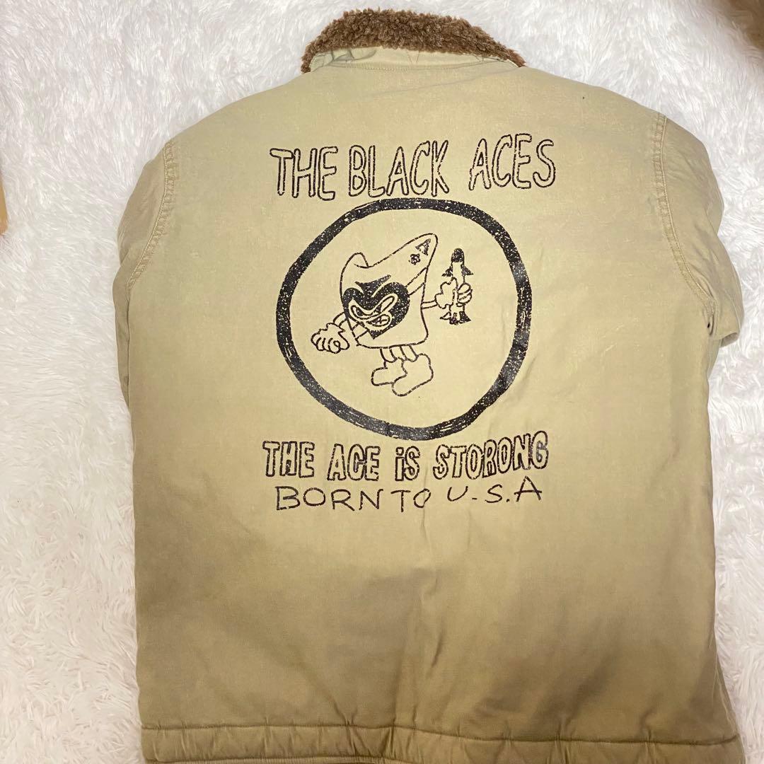 N-1タイプ デッキジャケット THE BLACK ACES ボア 40R