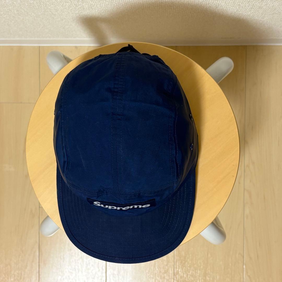シュプリーム　格子柄　チェック柄　ジェットキャップ　キャンプキャップ　ネイビー