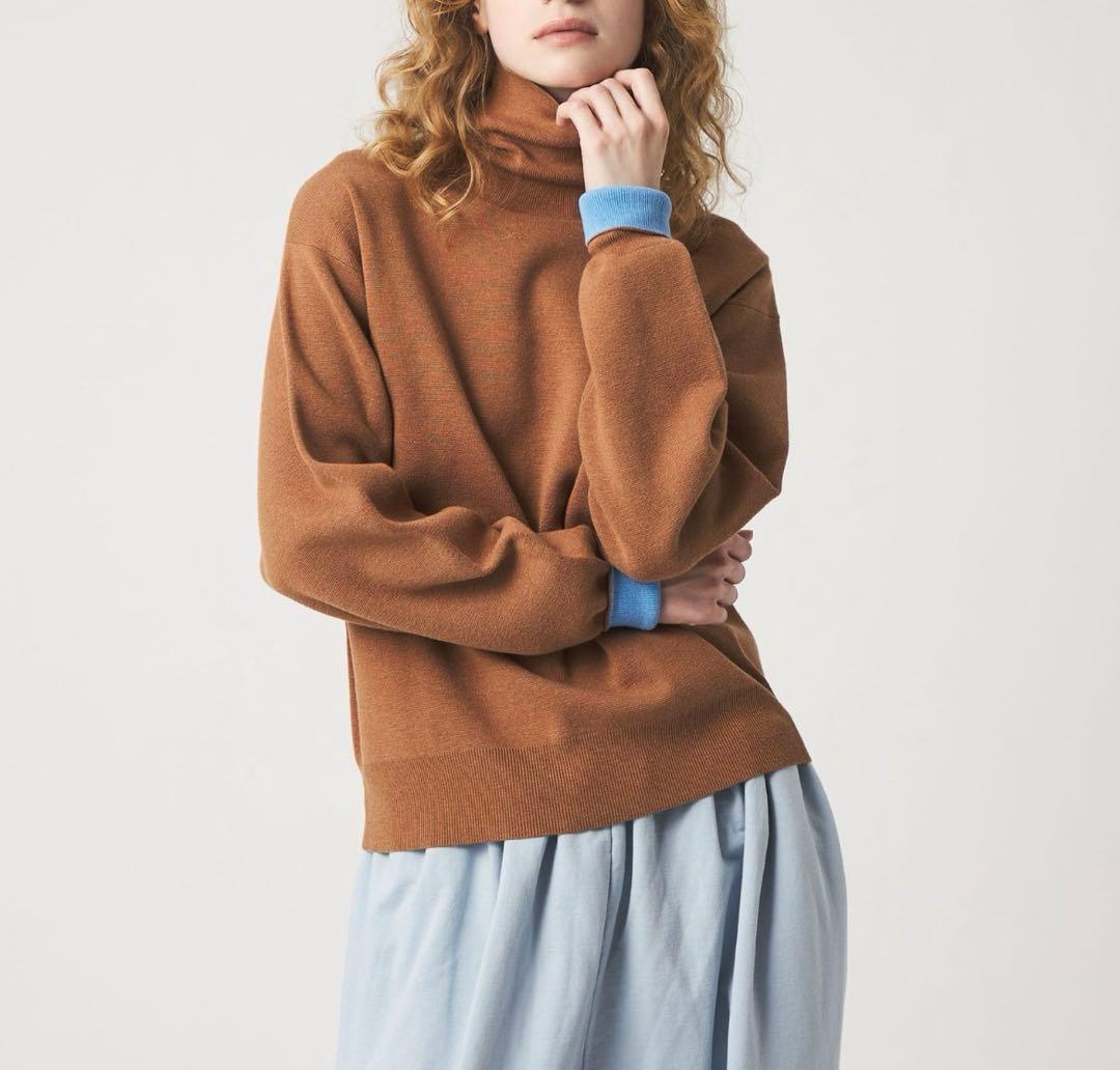 今期2025-26秋冬6（ROKU）コットンウールミラノリブタートルネックニット