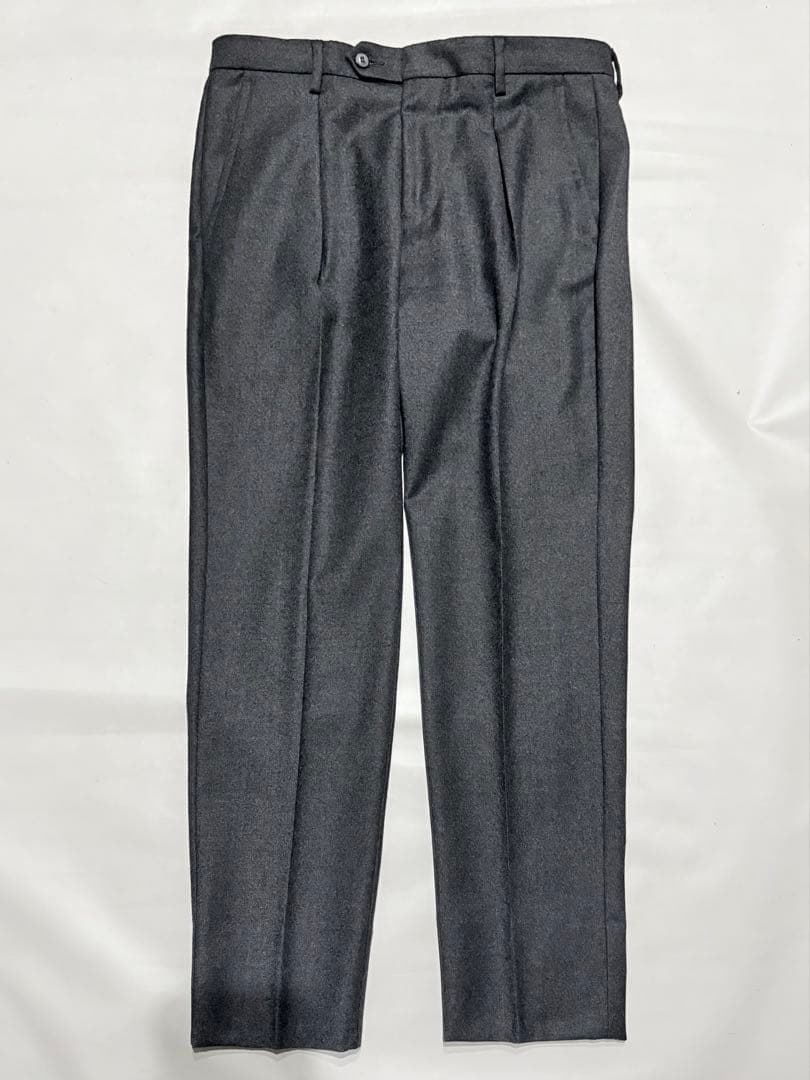 GERMANO ジェルマーノ ウールフランネル1プリーツパンツ 46