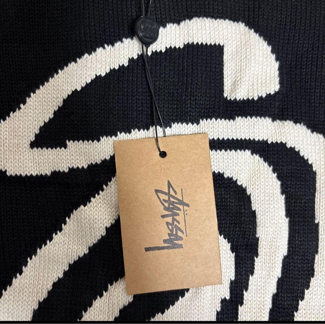 Stussy スワールロゴ ニットセーター M