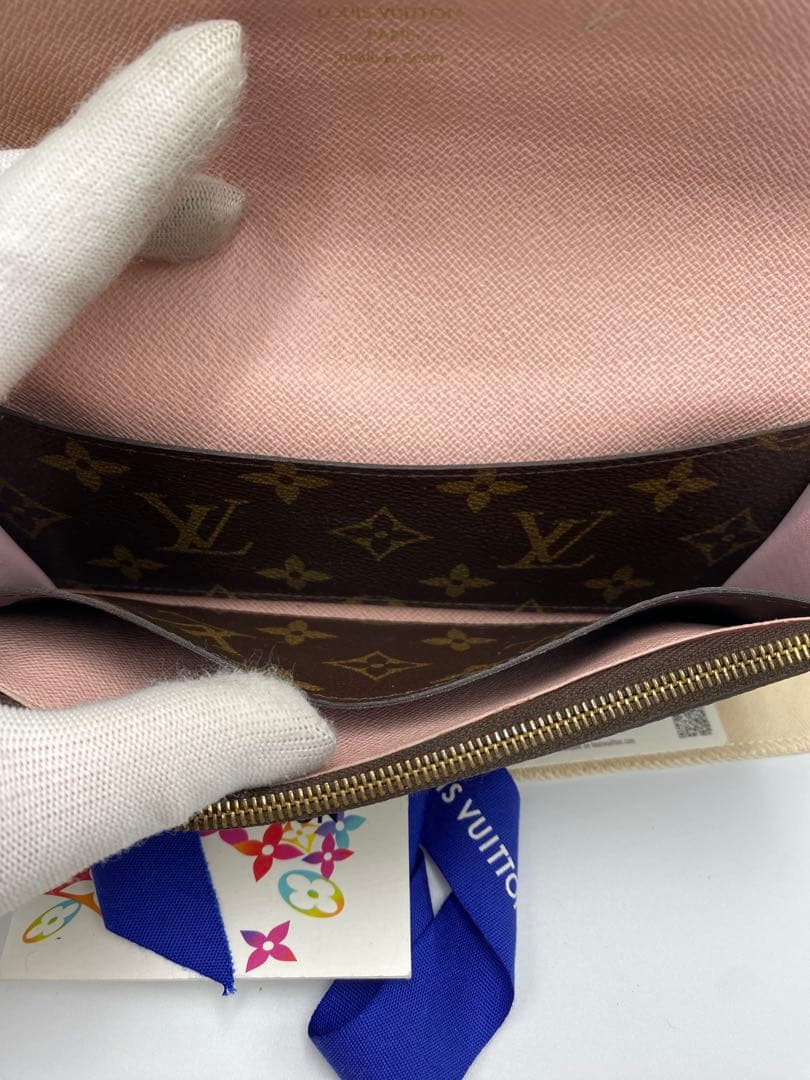 美品✨️ルイヴィトン モノグラムポルトフォイユ エミリー ルージュ M60136