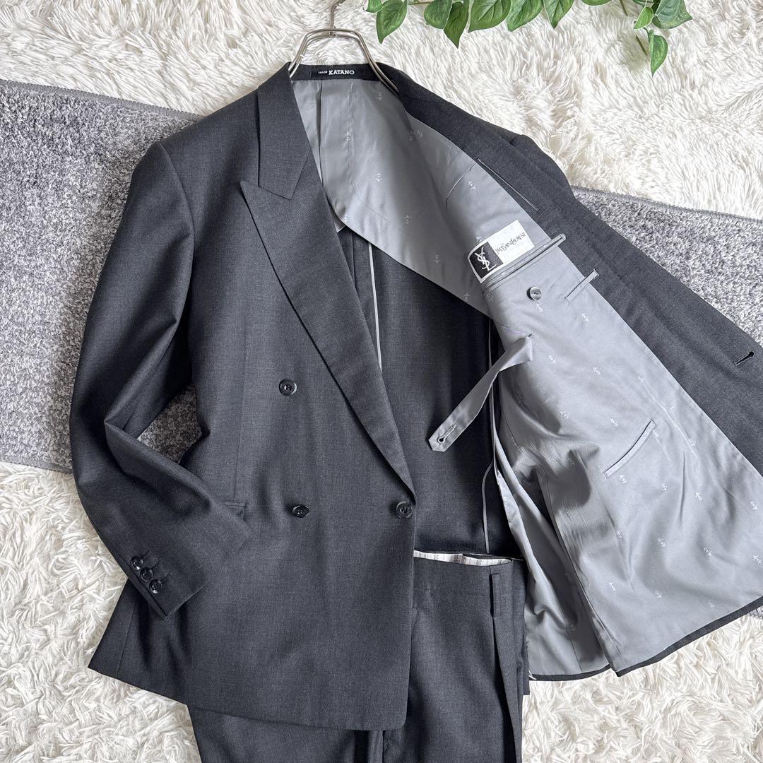当時物　YSL イヴサンローラン セットアップ　スーツ　ダブル　グレー　y2k