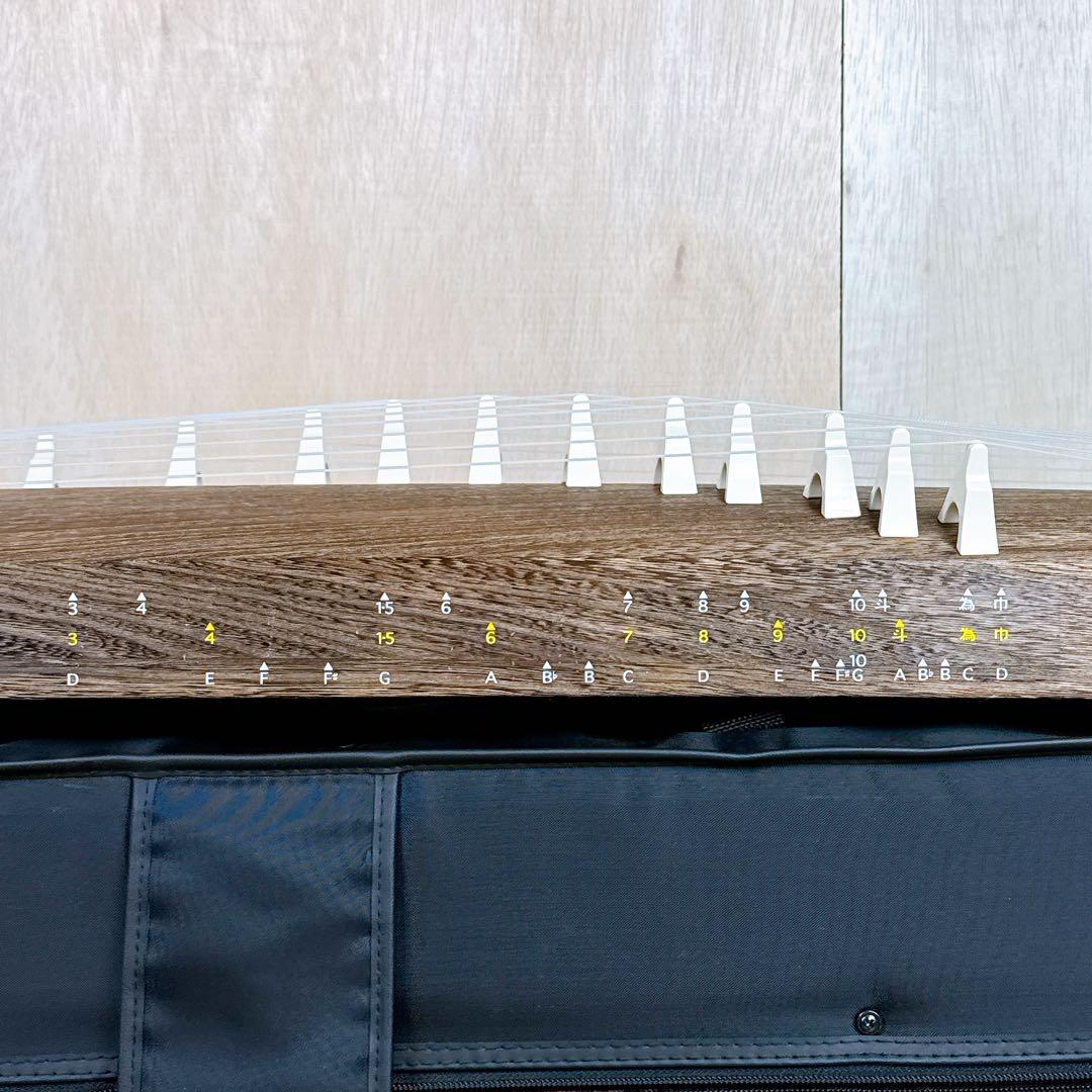【美品】 ゼンオン 文化箏 高級 立柱ケース 13弦 全長86cm 琴 短琴 箏