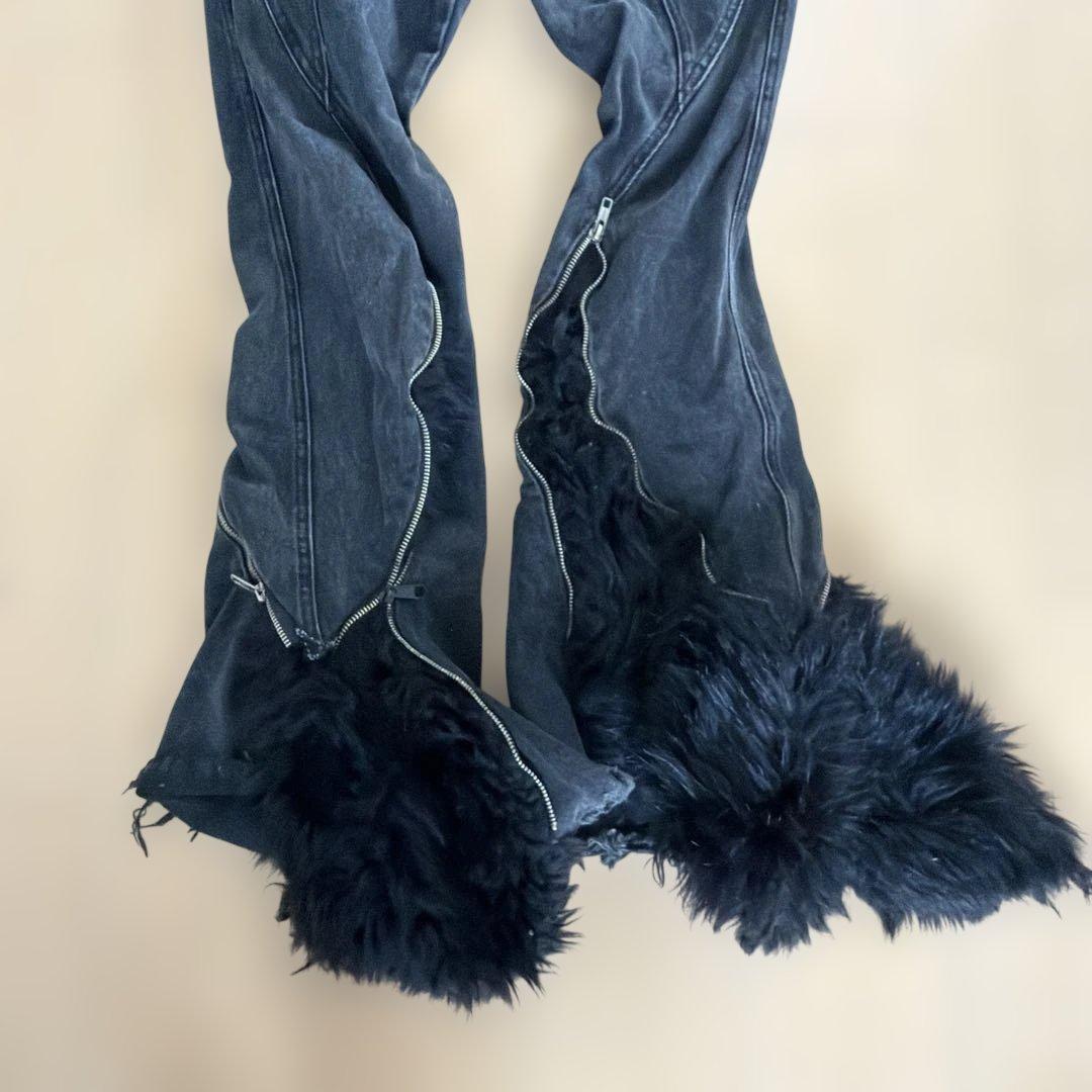 パンツ cozy worldwide fur flare jeans
