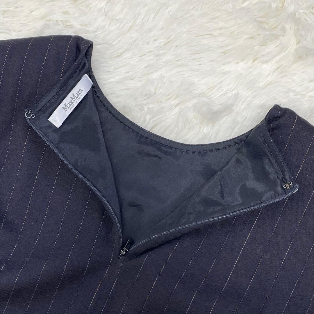 美品 MaxMara マックスマーラ ワンピース フォーマル ストライプ 白タグ