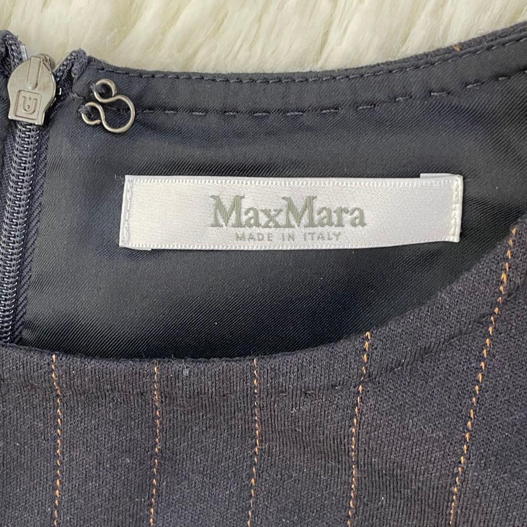 美品 MaxMara マックスマーラ ワンピース フォーマル ストライプ 白タグ