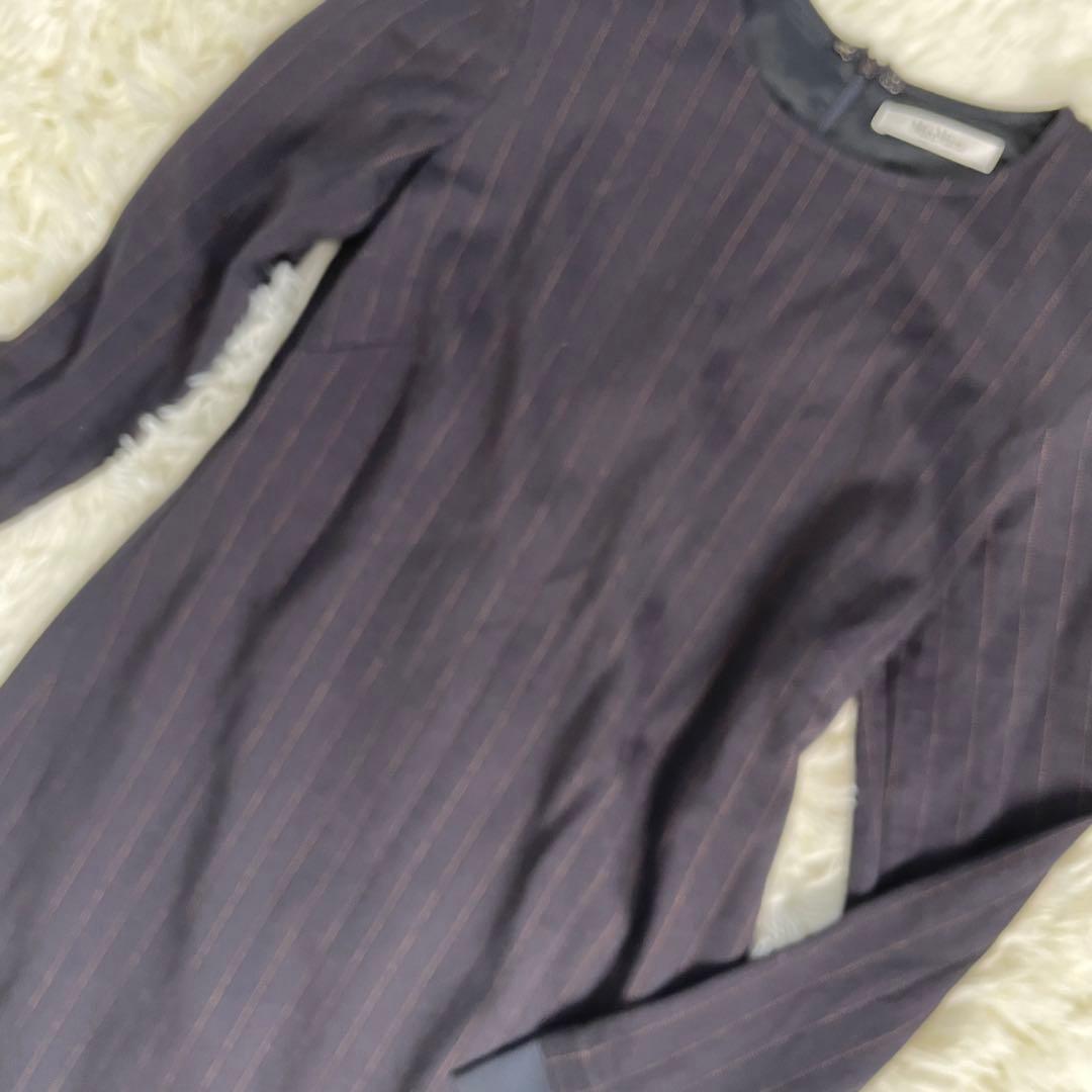 美品 MaxMara マックスマーラ ワンピース フォーマル ストライプ 白タグ