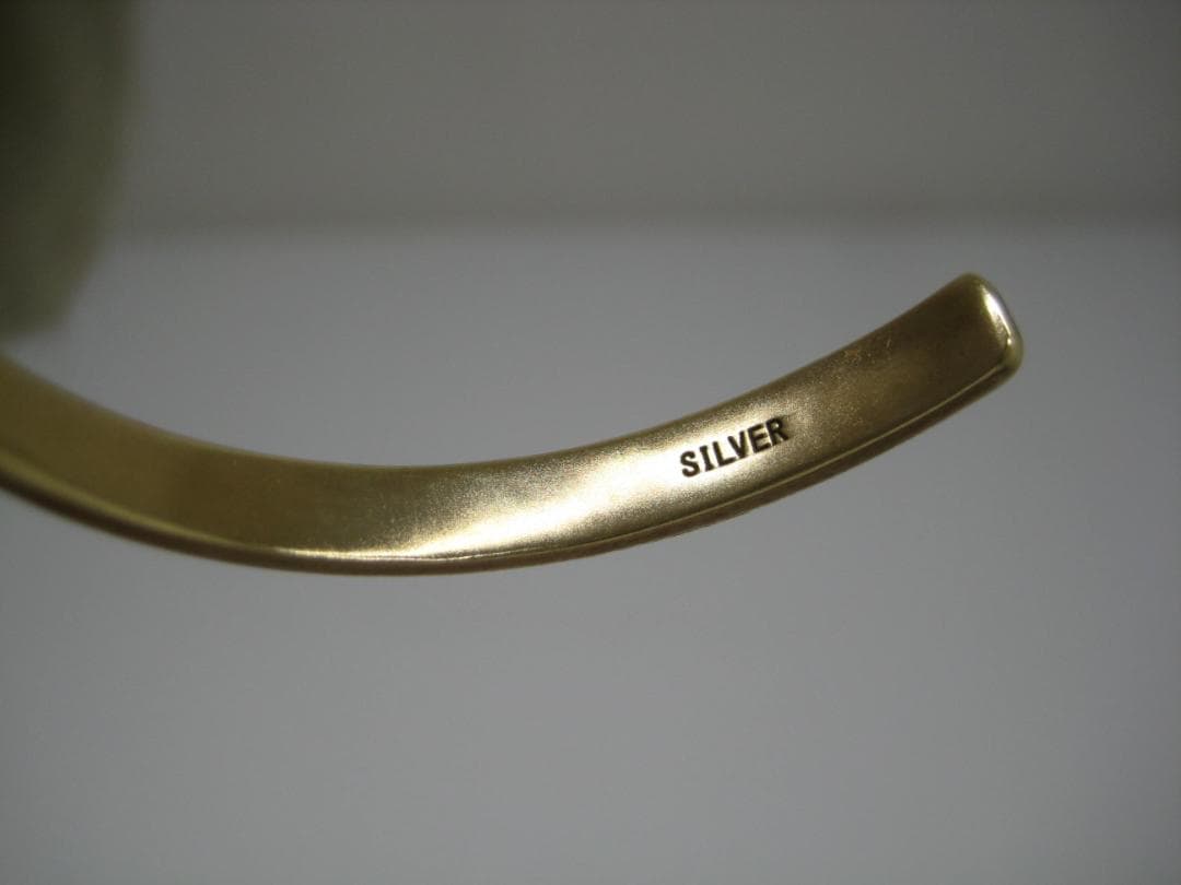 アガット　バングル　シルバー刻印　ゴールドカラー　やさしい色味