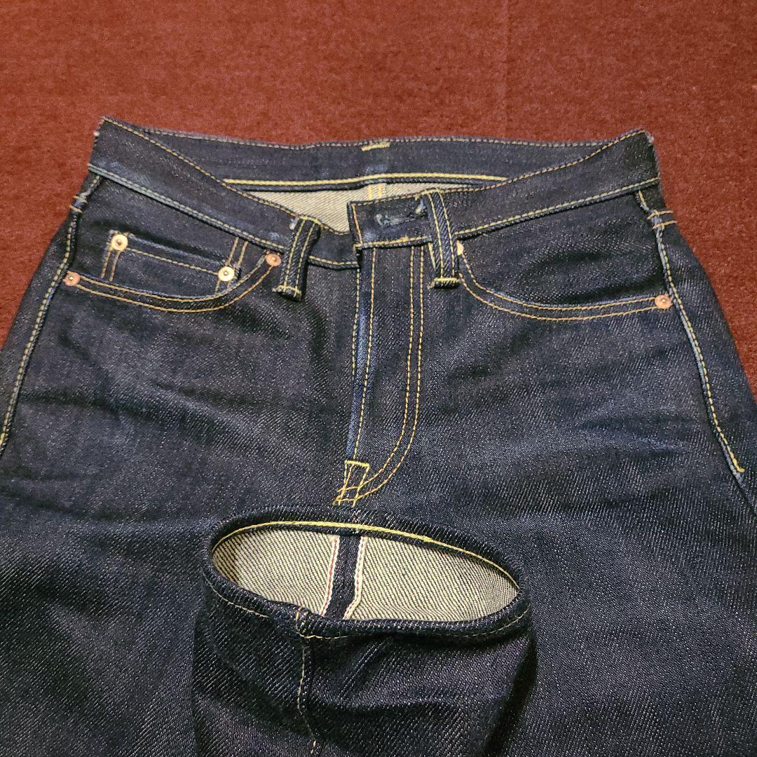 濃紺美品アインハート25oz28インチ革パッチ隠しリベットチェーンステッチ