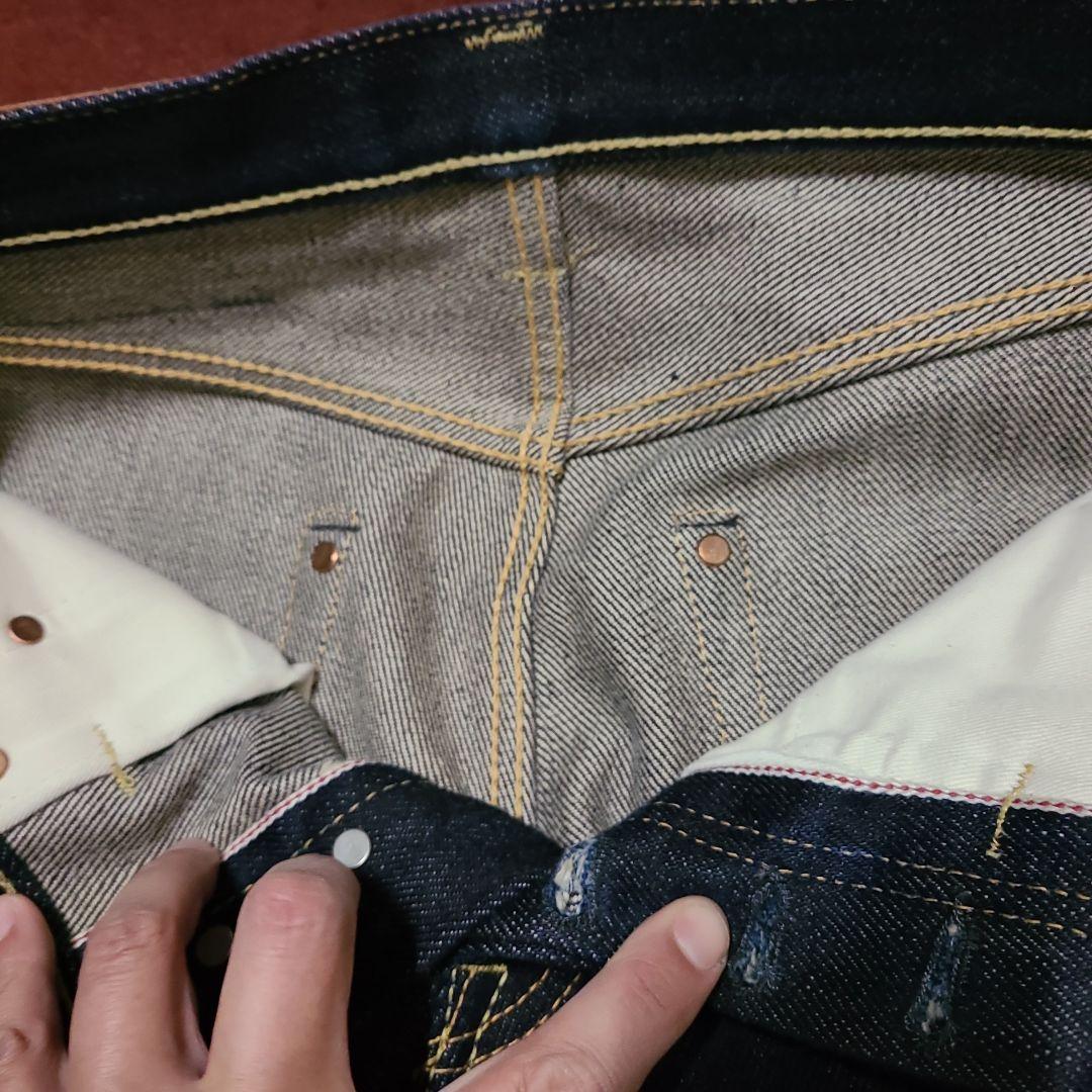 濃紺美品アインハート25oz28インチ革パッチ隠しリベットチェーンステッチ