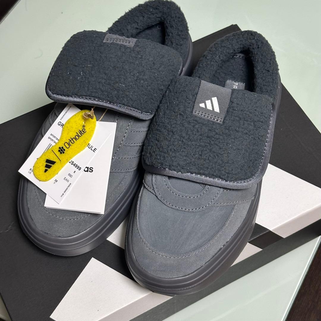 【韓国限定】adidas グランドコートミュール グレー スリッポン 23.5