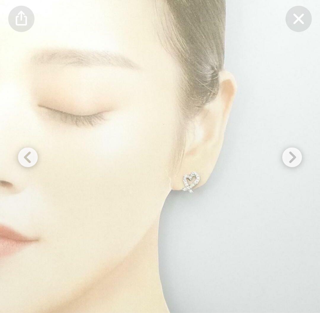 ティファニー ラビングハート ピアス W8xH12mm 右耳　PT950