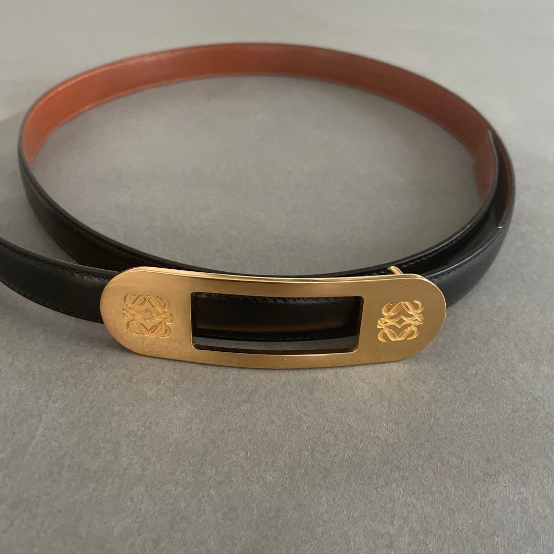 LOEWE ブラックレザーベルト 30-75