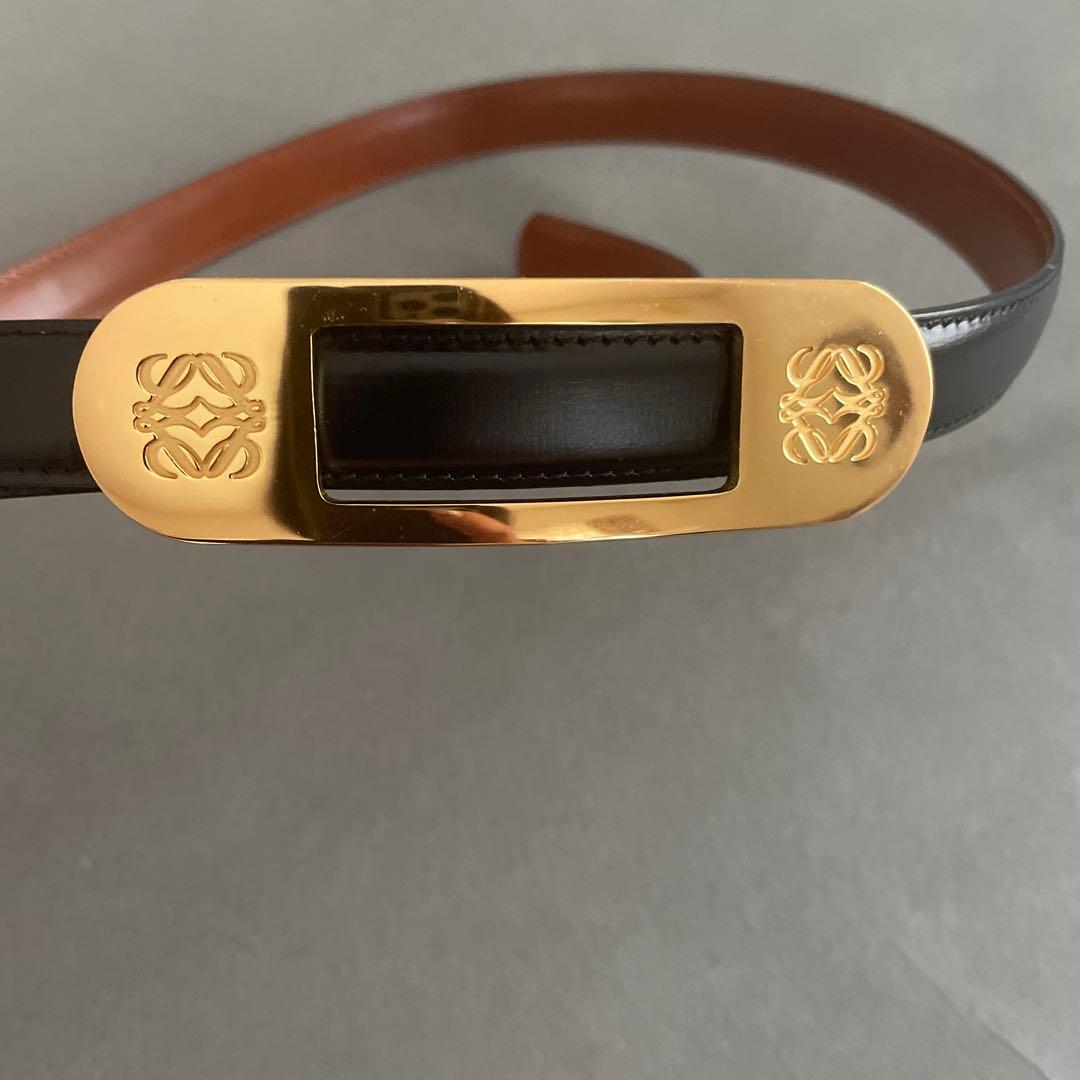 LOEWE ブラックレザーベルト 30-75