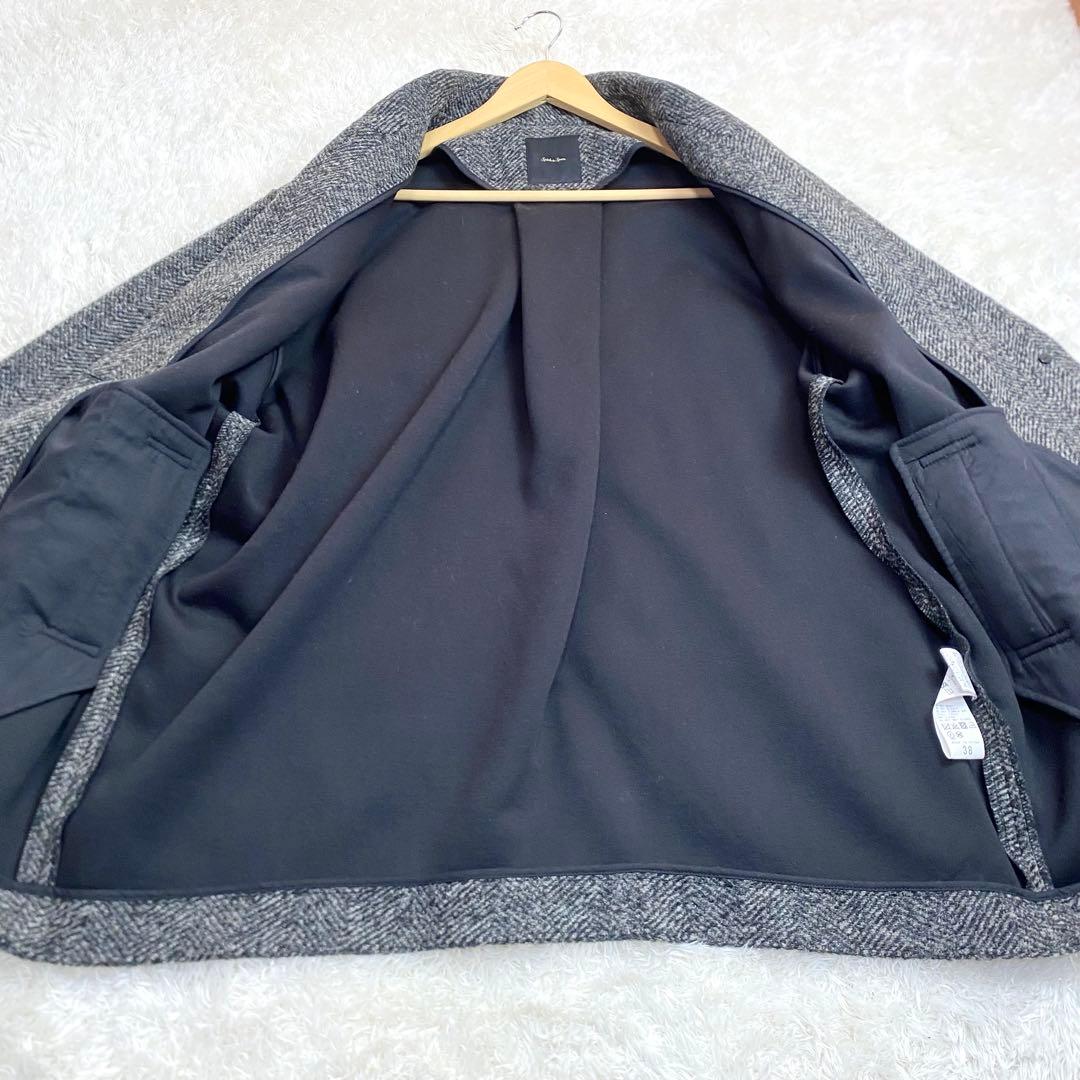 22AWスピックアンドスパン　W スライバーヘリンボーンミドルコート　Mサイズ