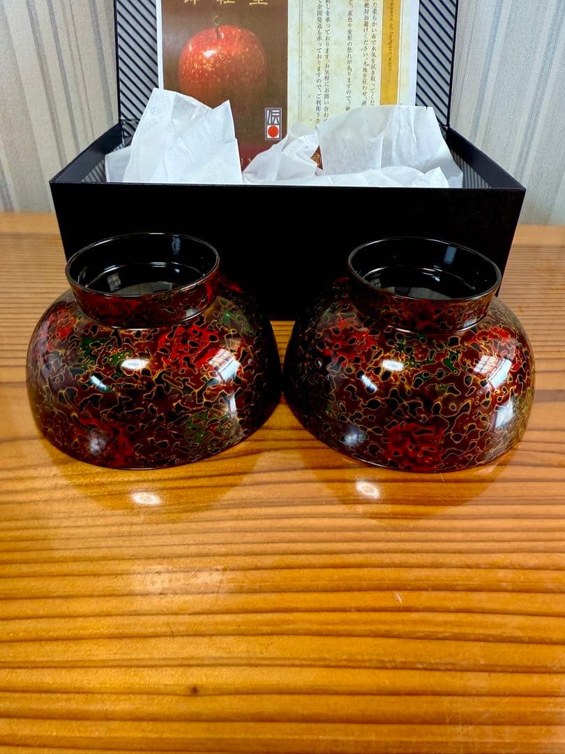 1.7万❗️津軽塗唐塗呂色　二客