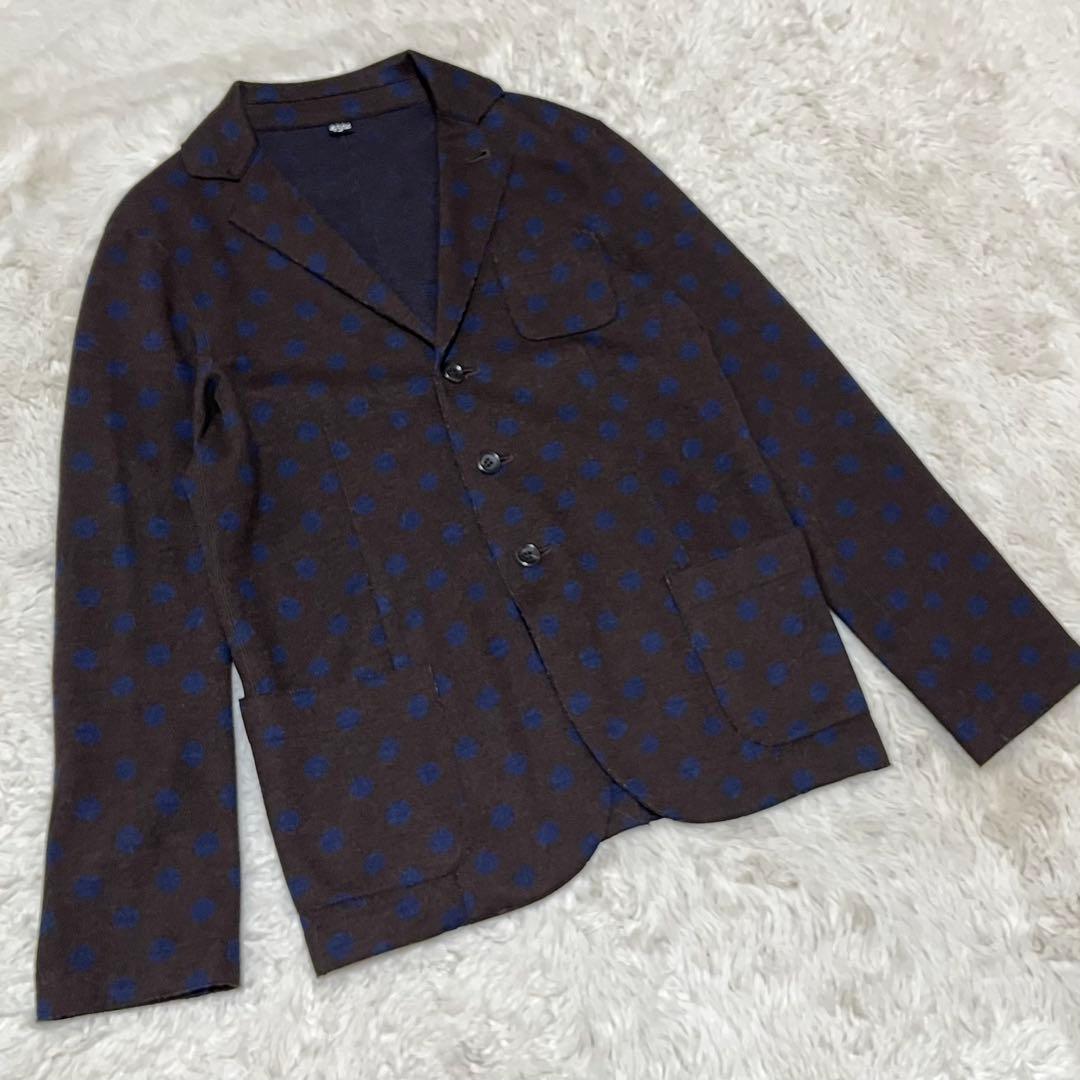 現行　近年モデル　45R テーラード ジャケット　ドット　ウール　茶色　紺　3