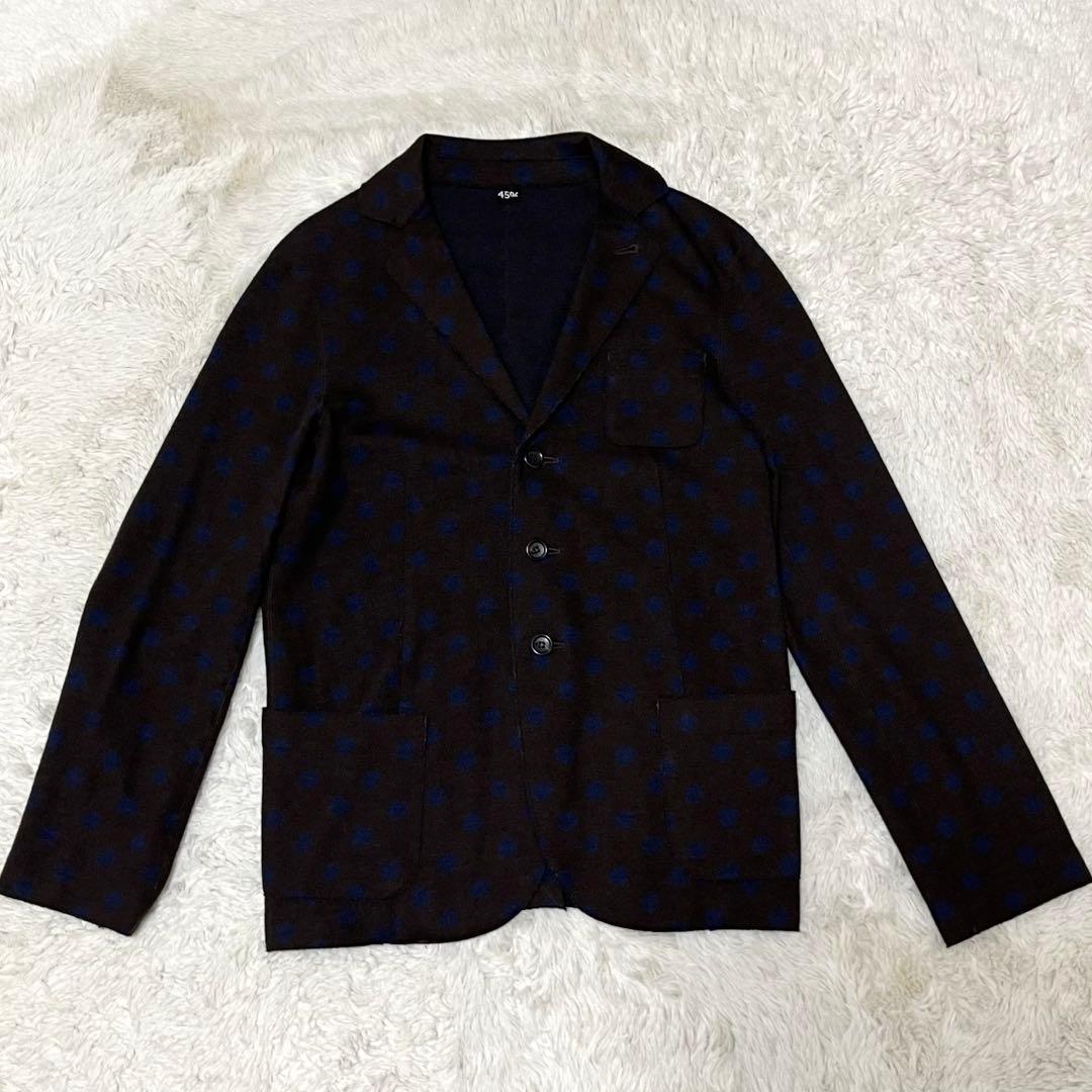 現行　近年モデル　45R テーラード ジャケット　ドット　ウール　茶色　紺　3