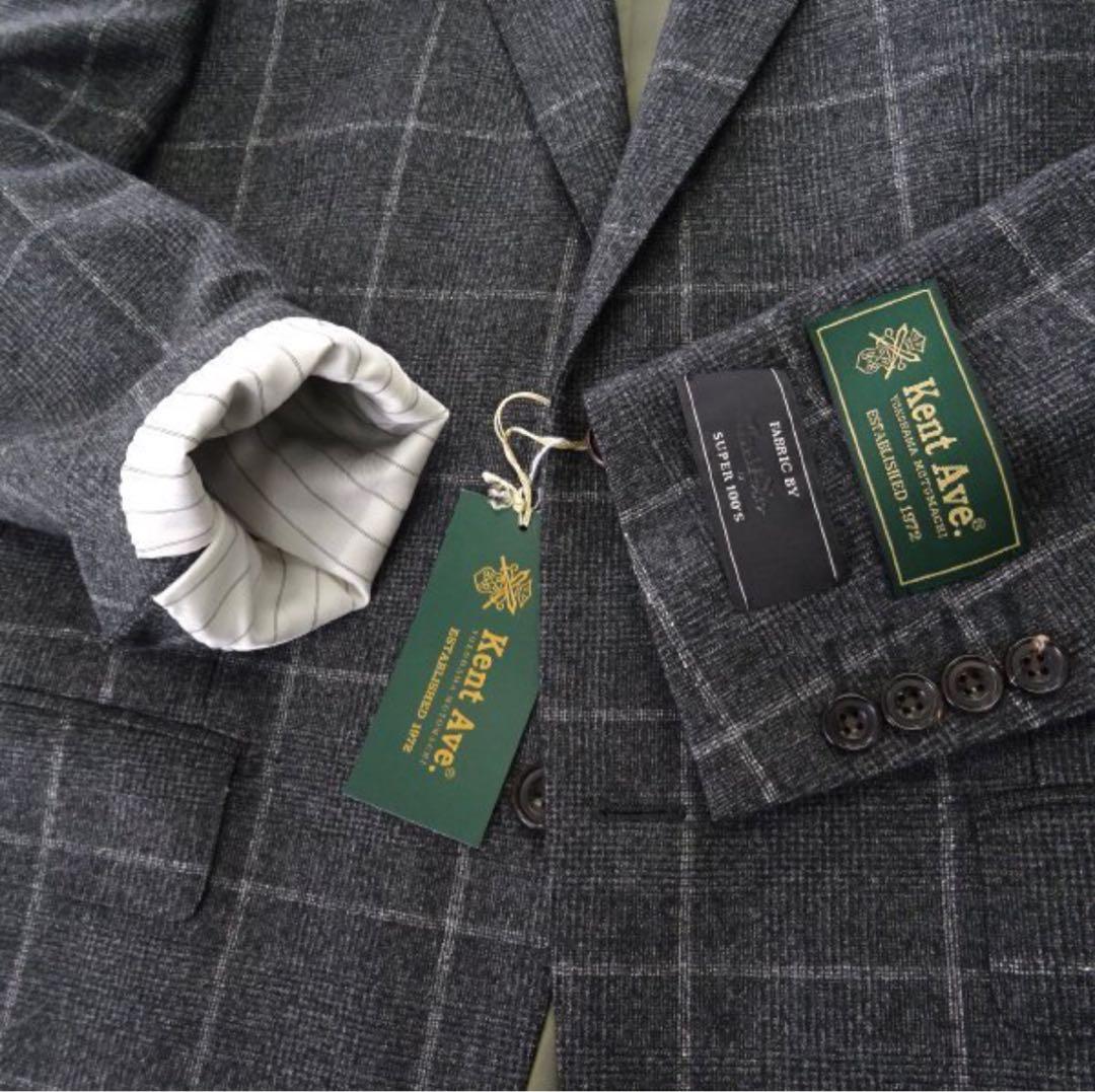 ケントアヴェニュー伊Marzotto Super100'SスーツA6(L)灰秋冬