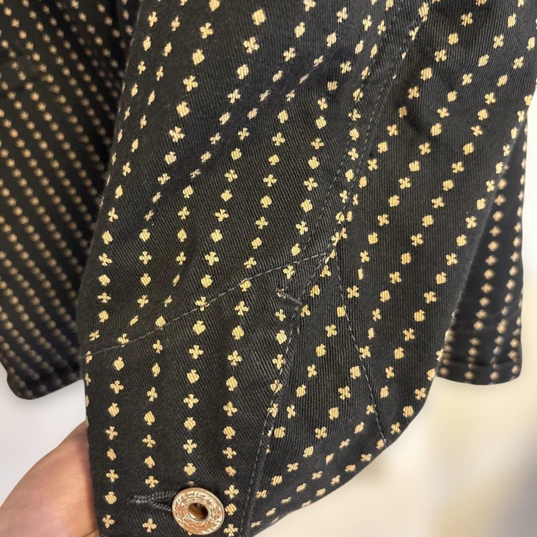 プレイングカードパターン・ワーカーズジャケット 40カバーオール　ブラックサイン