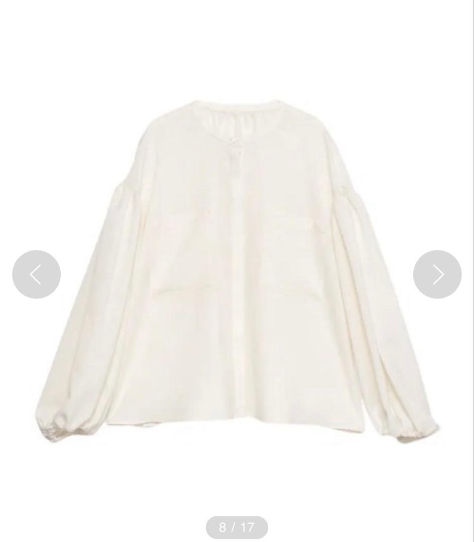 アニュアンス　シアーボリュームスリーブブラウス　アイボリー　シャツ　ブラウス