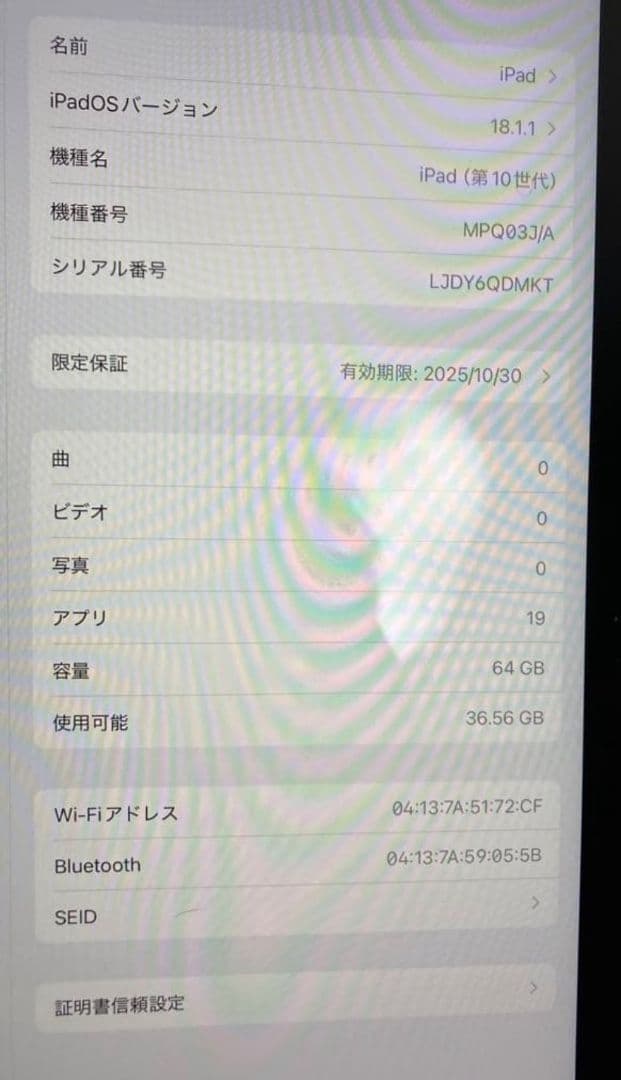 Apple iPad 第10世代　シルバー 中古 箱なし