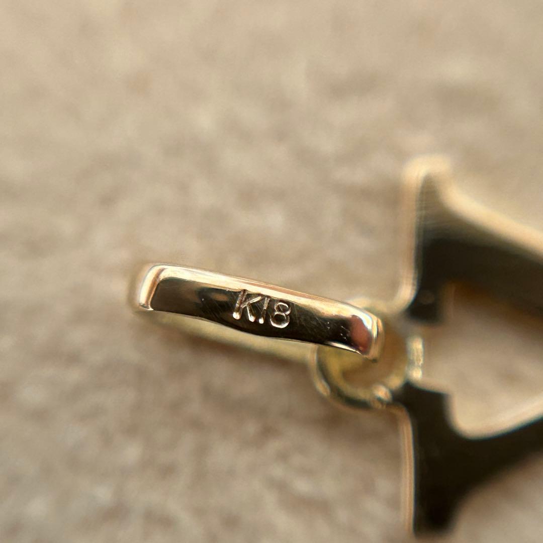 K18YG イニシャル アルファベット Y トップ ヘッド チャーム 新品