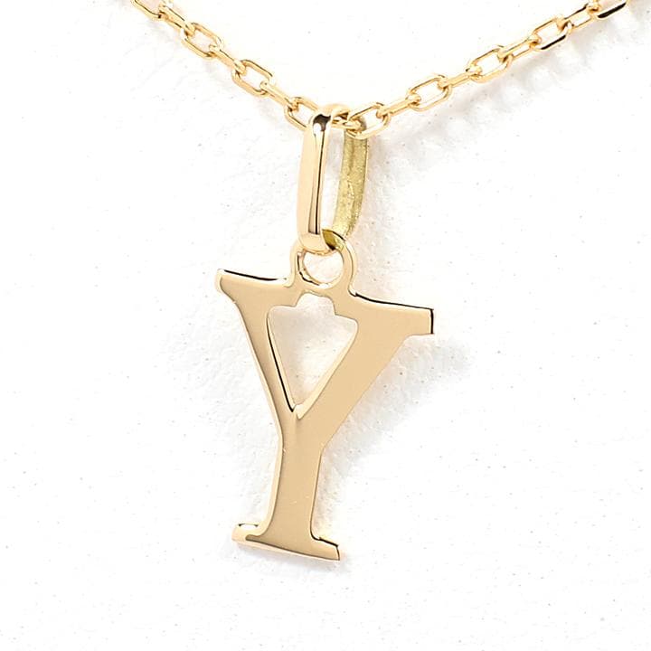 K18YG イニシャル アルファベット Y トップ ヘッド チャーム 新品
