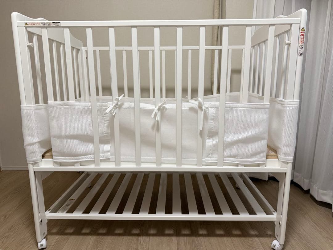 KATOJI ベビーベッド ホワイト ハイシート