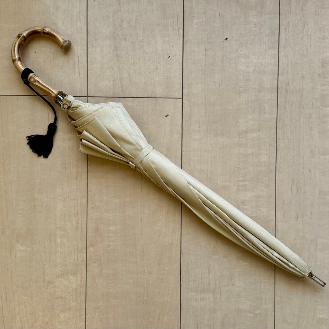 前原光榮商店 晴雨兼用 傘 シャンタン ベージュ ショート 日傘 前原光栄商店