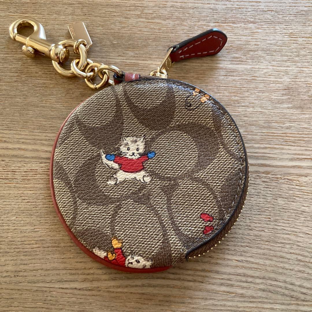 新品同様♡コーチ♡サーキュラー♡ケース♡キャット♡ねこ♡ミント