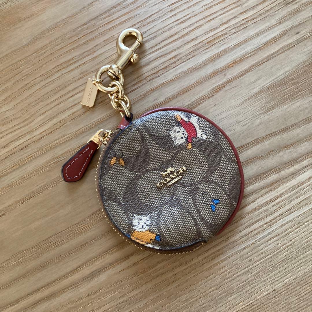 新品同様♡コーチ♡サーキュラー♡ケース♡キャット♡ねこ♡ミント