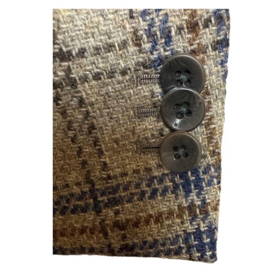 BOGLIOLI ボリオリ ウール100% チェック柄テーラードジャケット 48