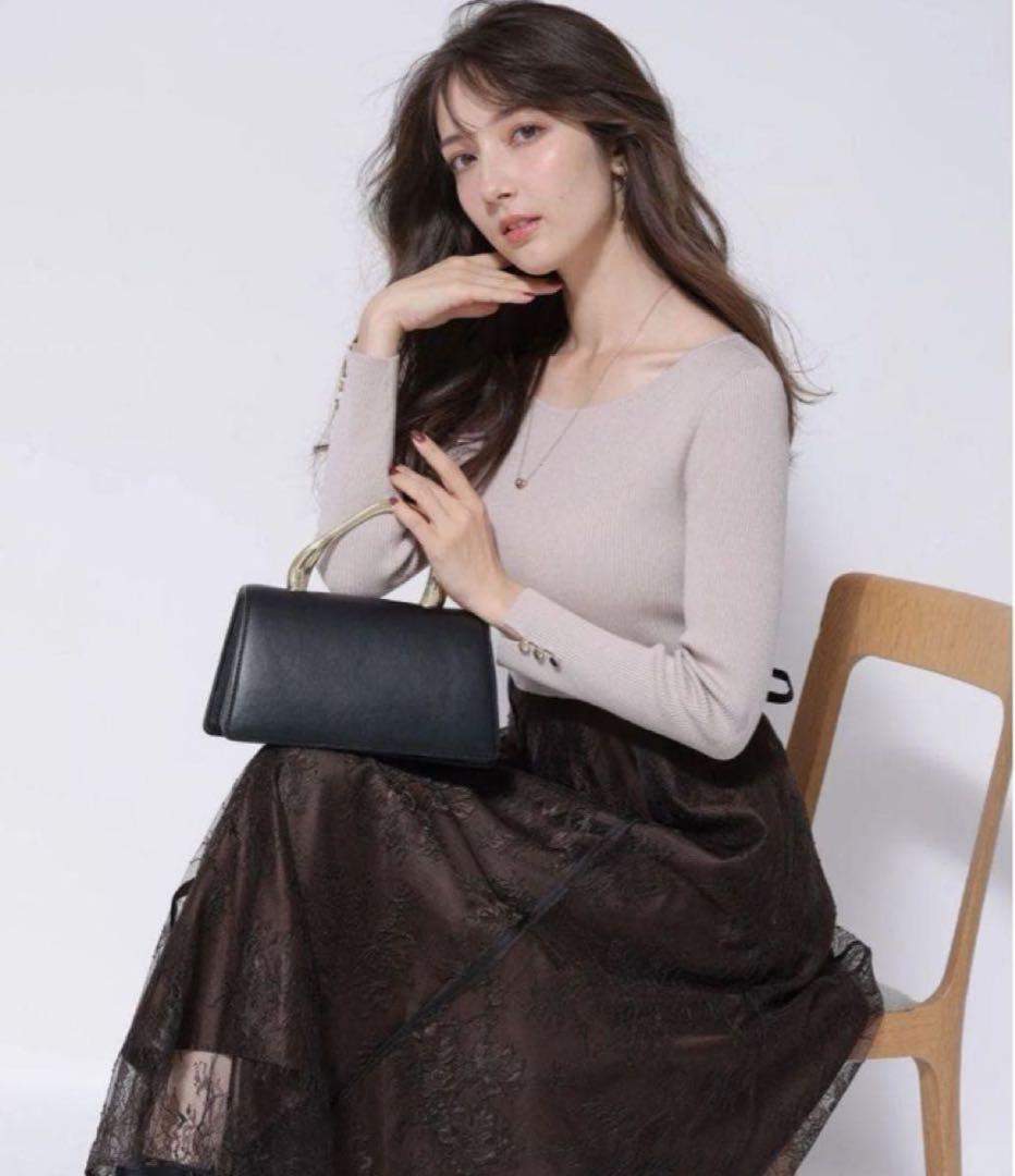 【美品】apuweiser-riche華奢レースドッキングニットワンピース