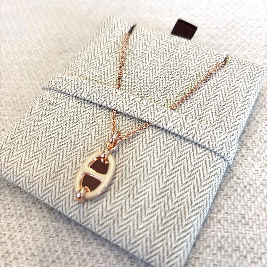 【新品未使用】HERMES エルメス ミニマイヨンPMネックレス クレーム