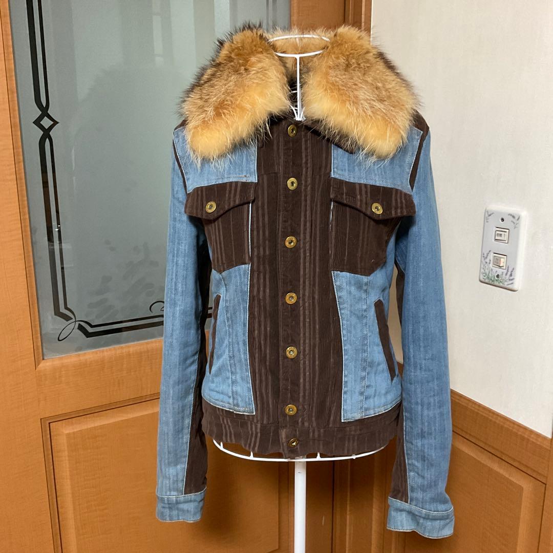 レア D&G ファー付きデニムジャケットドルチェ&ガッバーナ 細身の方お勧め