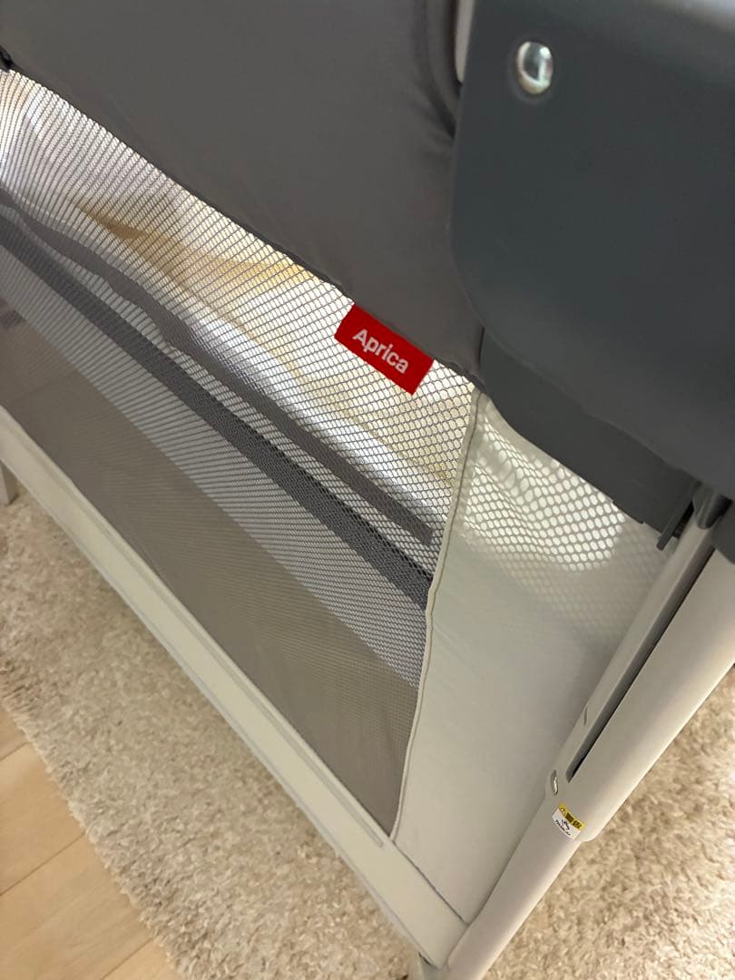 Aprica ベビーベッド グレー➕布団セット