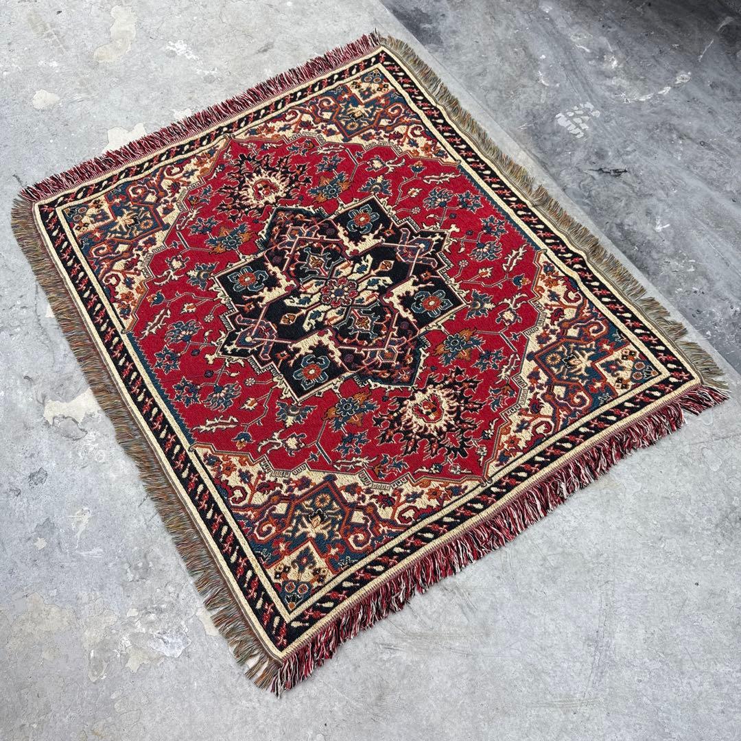 柄　マルチカバー　ソファーカバー　ヴィンテージラグ　127x110