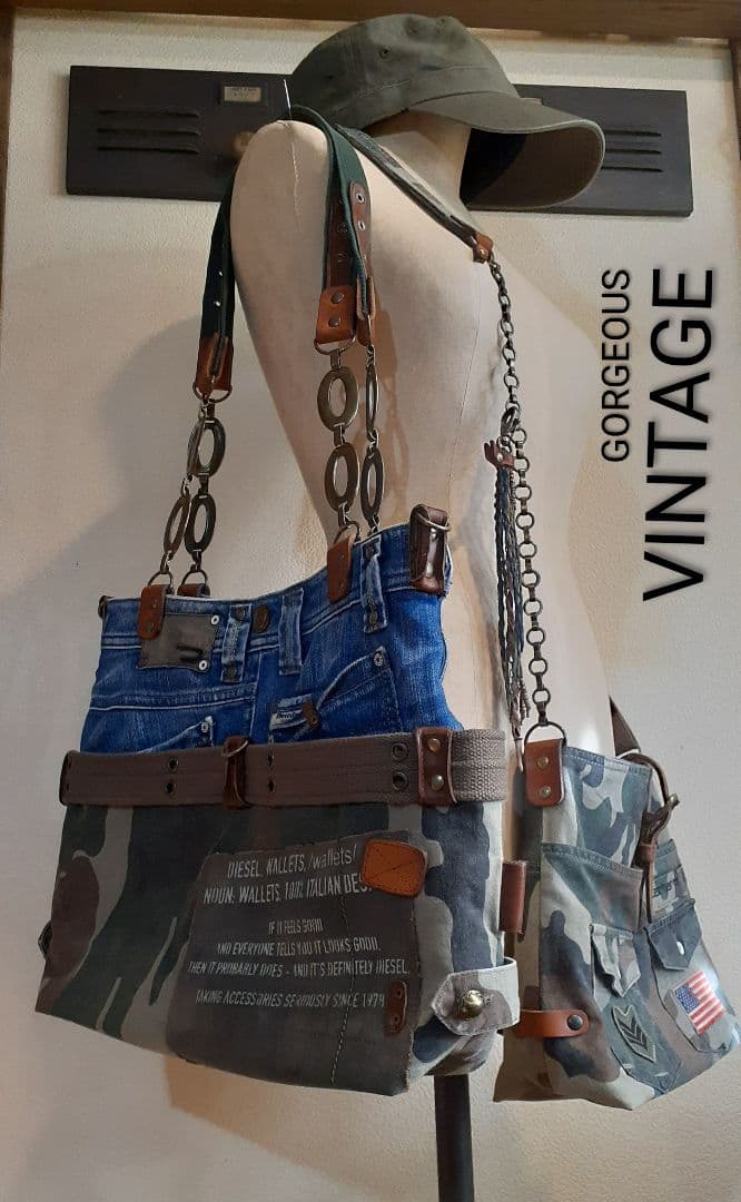 ミリタリーリメイク ★★★ GORGEOUS VINTAGE 肩掛けトート&…