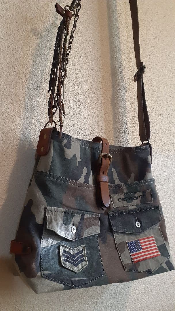 ミリタリーリメイク ★★★ GORGEOUS VINTAGE 肩掛けトート&…