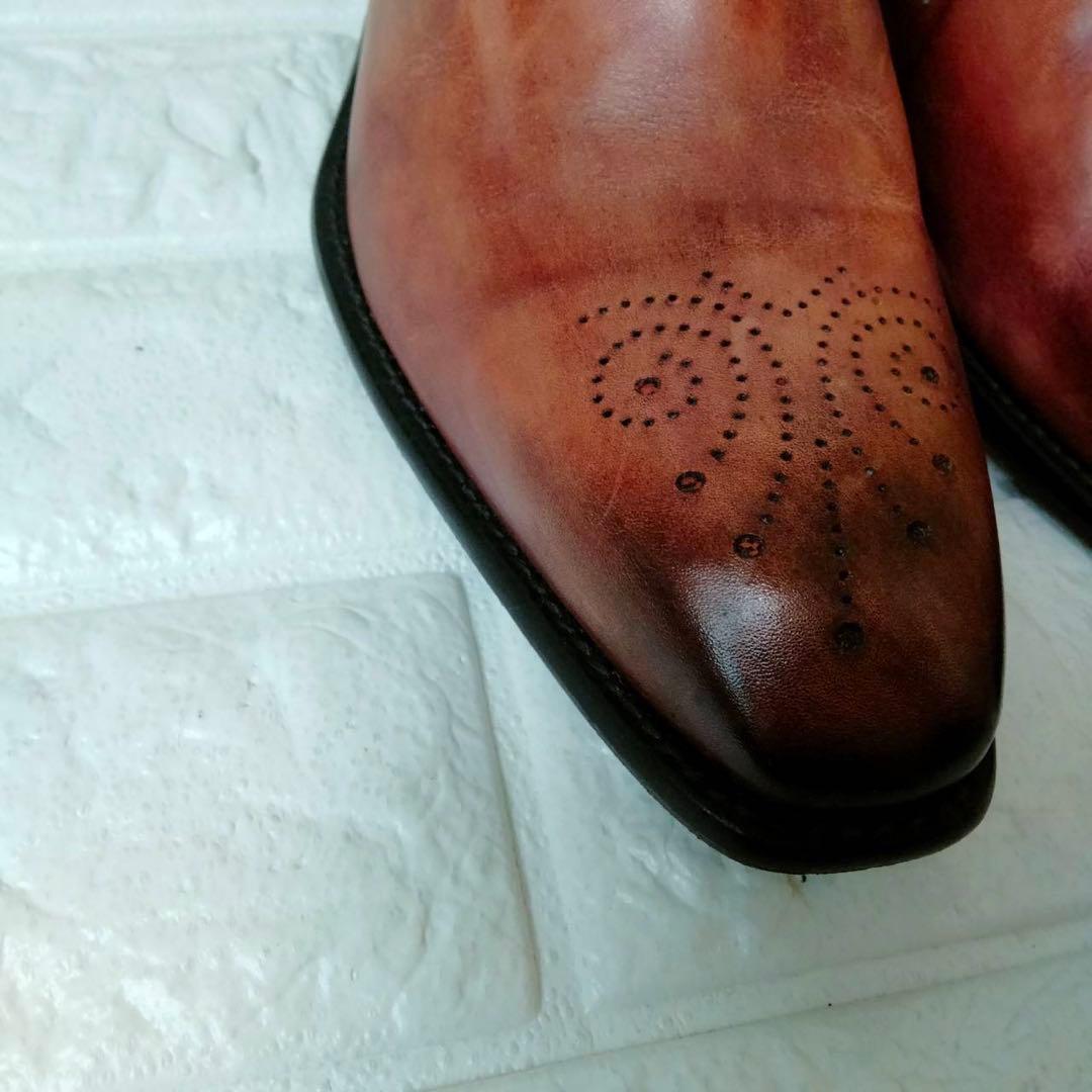 ロッソ フェオレンティーノ　レザードレスシューズ　27.5cm相当　イタリア製