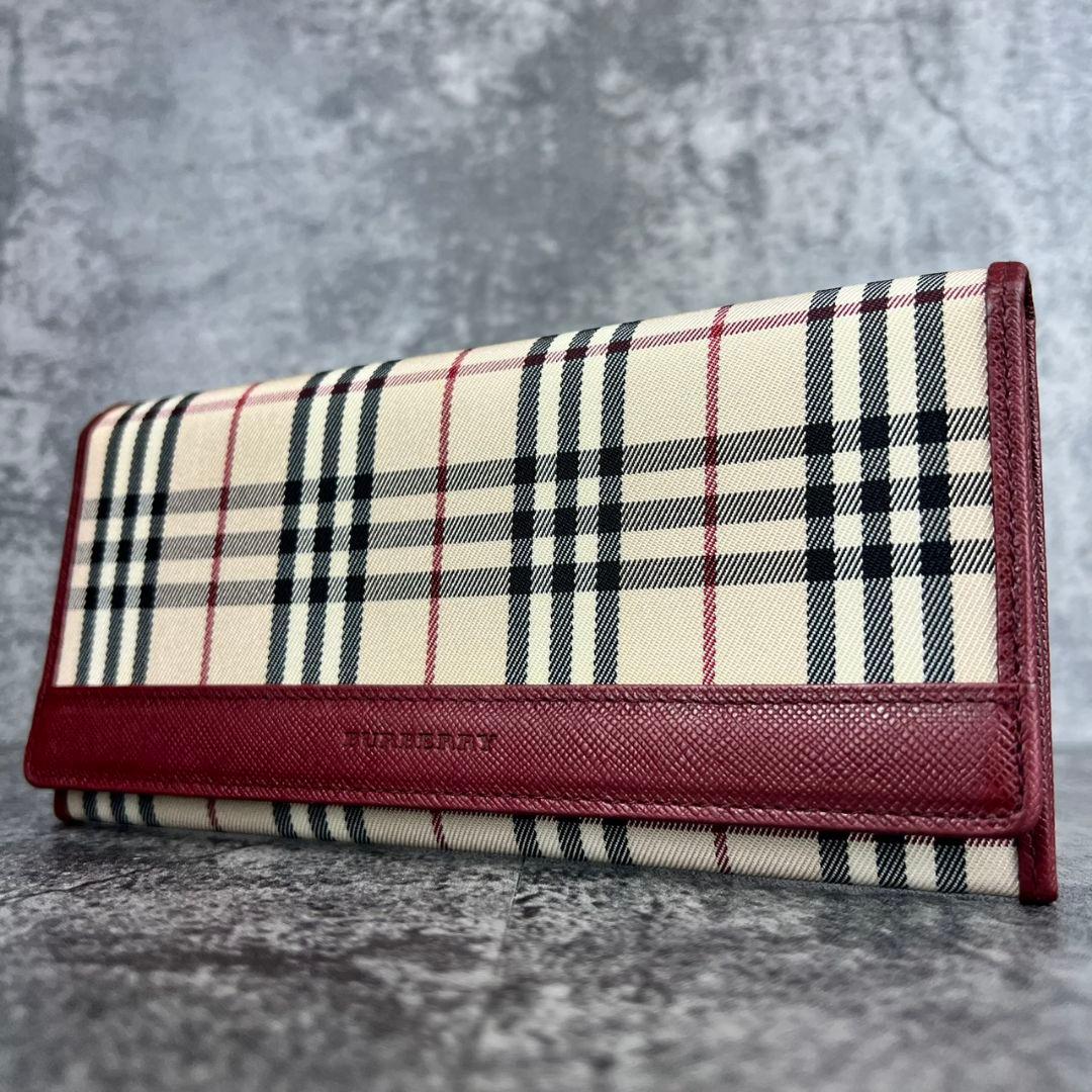 BURBERRY ノバチェック キャンバス×レザー 長財布